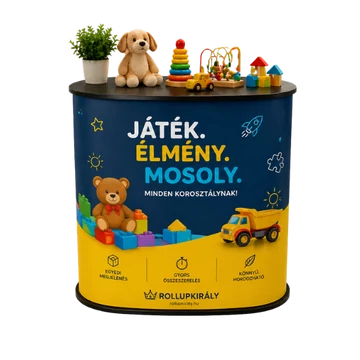 kínáló pult ovális tetővel és polccal